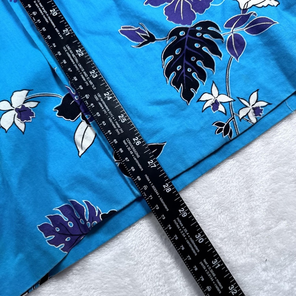 Made in Hawaii Shirt Mens Large Blue Aloha Hawaiian Floral Button Front USA - Picture 7 of 7
